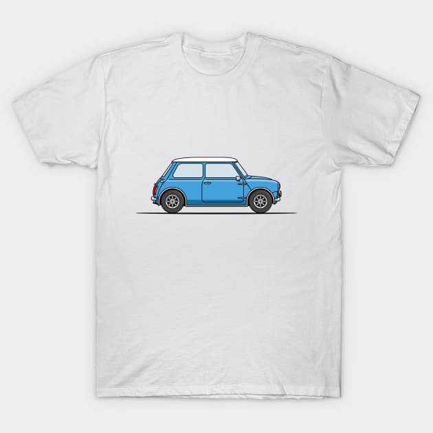 Classic Mini Cooper - Blue T-Shirt by JingleSnitch